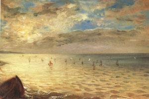 Eugene Delacroix The Sea at Dieppe (mk05) oil painting image